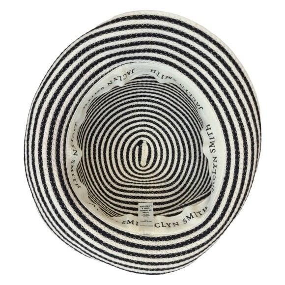 Jacyln Smith Womens Sun Beach Summer Blue Stripe Corded Floppy Hat - Picture 6 of 8